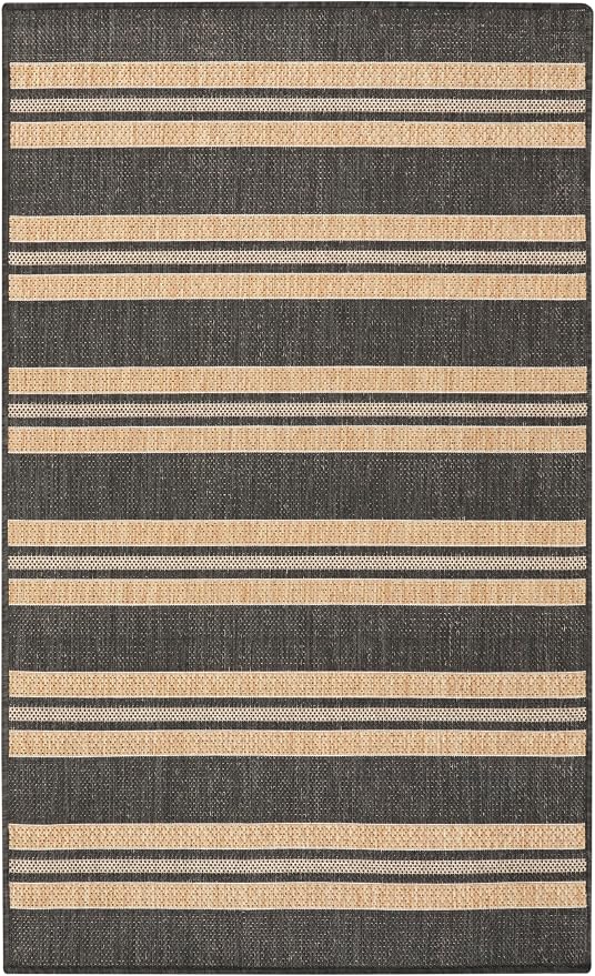 Nourison Home Horizon Indoor/Outdoor Charcoal 3' x 5' Area Rug - Easy Clean, Non Shedding, Bed Room, Living Room, Dining Room, Kitchen (3' x 5')