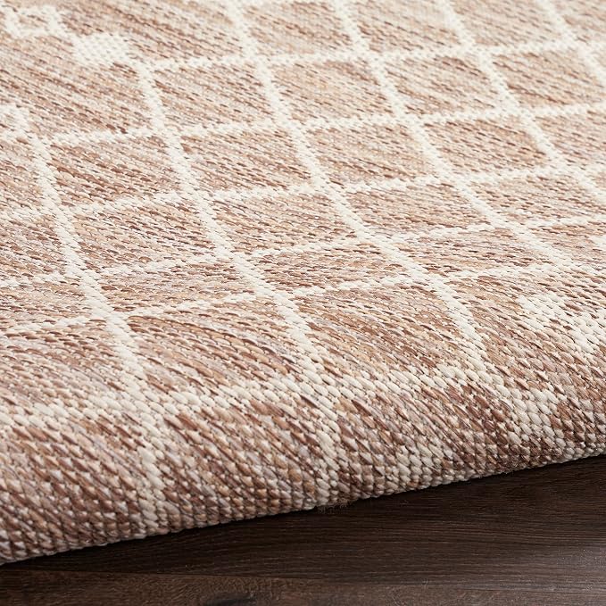 Nourison Home Positano Beige 7' x 10' Area Rug - Easy Clean, Non Shedding, Bed Room, Living Room, Dining Room, Kitchen (7' x 10')