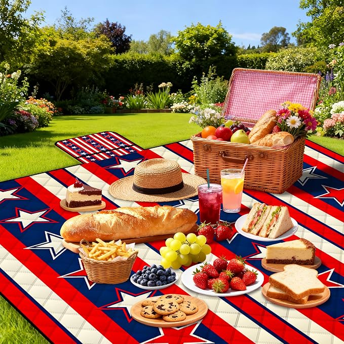Poedist Extra Large Picnic Blanket Waterproof,80"x 80"Foldable Machine Washable Beach Blanket,Outdoor Blanket for 6-8 Adults,for Indoor Crawling,Park Beach,Camping,Hiking,Family Travel(Dream)