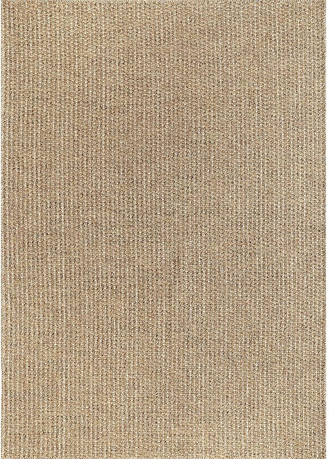 Luul Home Easy Jute Rugs 8x10 Natural Color Living Room Indoor Outdoor Area Rug for Patio Farmhouse and Kitchen Rug High Traffic Easy to Clean Washable Solid Boho Woven Design Outside Carpet (8 x 10)