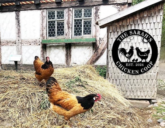 Personalized Metal Chicken Coop Sign | Custom Farm Name Plaque | Custom Chicken Name Sign | Outdoor Farmhouse Decor | Rustic Chicken Coop Metal Sign | Chicken Coop Gifts | Chicken Decor
