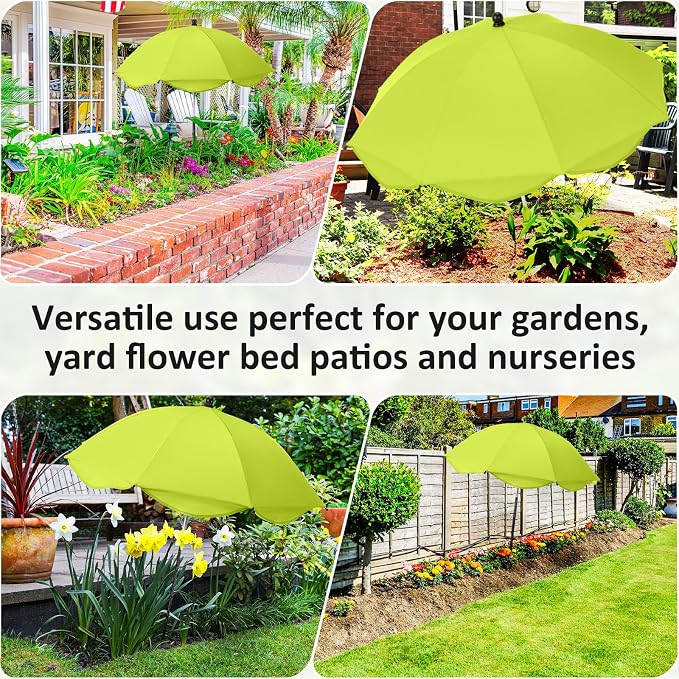 1pcs 26 Inch Plant Umbrellas for Outdoor Plants Garden Umbrella Shade for Potted Plant, Garden Bed Flower Pot Provide Shade to ‌defend Blazing Sun (Green)