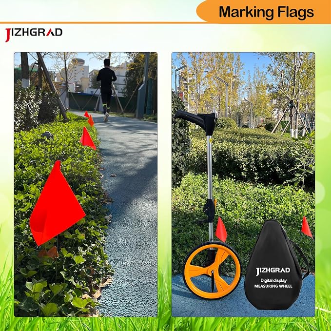 100Pack Orange Marking Flags, JIZHGRAD 16x4x5 Inch Marker Flags Use for Yard & Lawn, Boundary & Dog Training, Survey & Landscape, Sprinkler & Surveyor, Garden & Construction, High Visibility, Sturdy, Versatile, UV & Weather Resistant