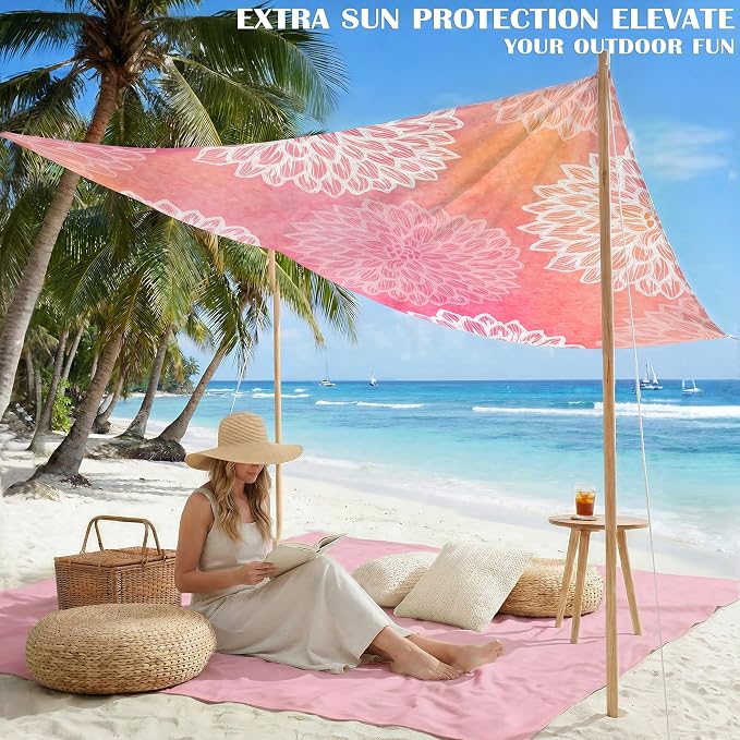 Famstar Beach Blanket Oversized Extra Large 78"X81"/10'X9',Waterproof Sandproof Beach Blanket 2-8 Adults Lightweight Durable for Travel Camping Hiking Picnic