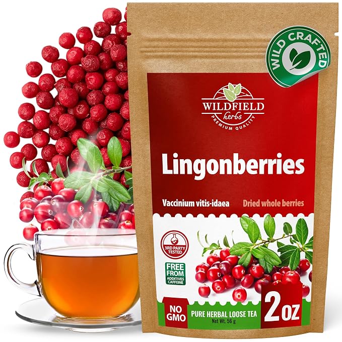 2 oz. Lingonberries Fruit Herbal Tea (Vaccinium Vitis-Idaea) - 56g Dried Lingonberry Herb Fruit Té De Arándano Rojo