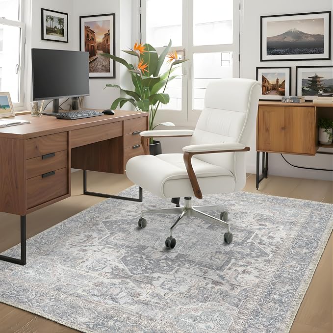 Sacred Artisans Vintage 3x5 Area Rug for Entry, Kitchen, Mudroom and Foyer | Washable, Pet Friendly, Durable and Low Pile (Sierra, 3' x 5')