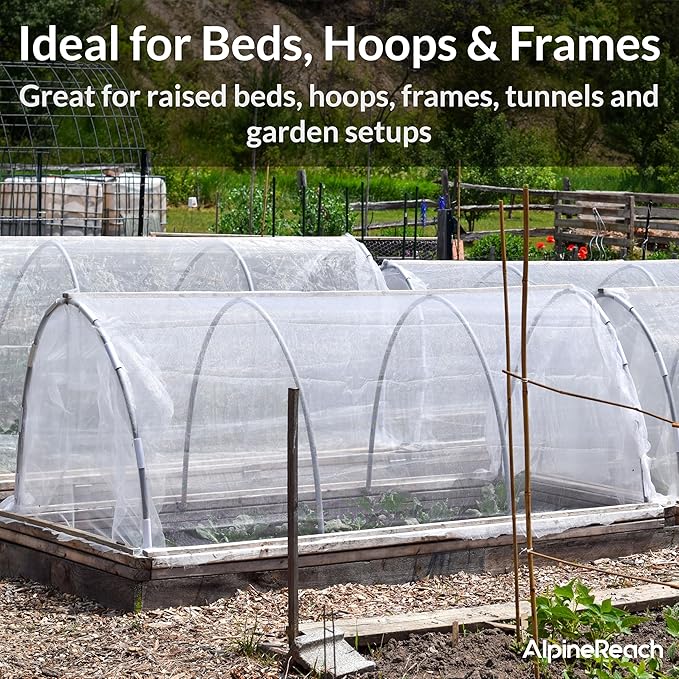 AlpineReach Garden Netting Ultra Fine Mesh 10 x 34 ft - Durable Protection Barrier Net Cover for Vegetable Plants Fruits Flowers Crops Greenhouse Row Cover Raised Bed