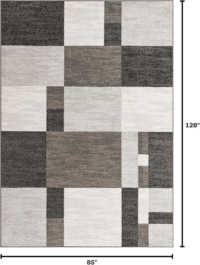 Unique Loom Autumn Collection Area Rug - Providence (7' 1" x 10' Rectangle, Gray/ Ivory)