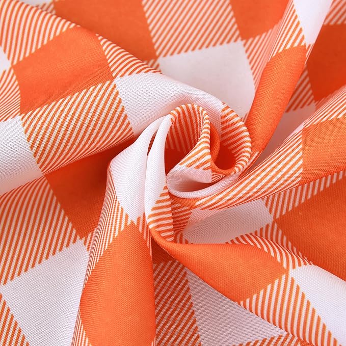 Waterproof Plaid Tablecloth Fabric - Round 58 Inch Classic Gingham Checker Table Cloth for Indoor/Outdoor Use - Buffalo Table Cover for Picnics, BBQs, and Parties