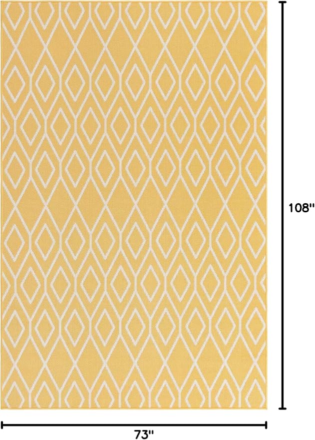 Jill Zarin Outdoor Collection Area Rug - Turks and Caicos (6' x 9' Rectangle Yellow Ivory/Ivory)