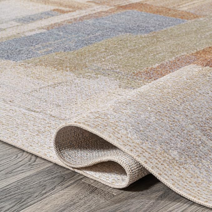 JONATHAN Y Machine Washable Cream/Multi Runner Rug 2X8 ft, Weaver Abstract Coastal Watercolor for Living Room, Bedroom, Kitchen, Office, Easy-Cleaning, Pet-Friendly, Non-Shedding WSH302A-28