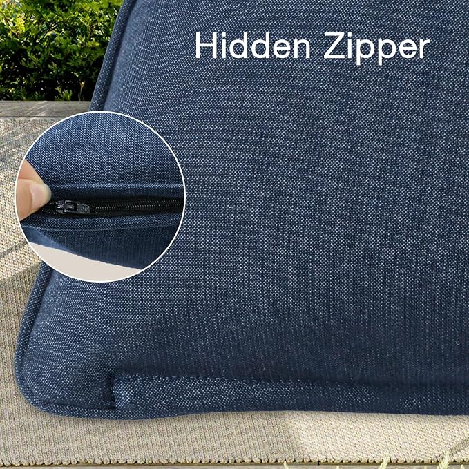 Unimatta Sunbrella Decorative Outdoor Water Repellent Throw Pillows with Inserts, Set of 4, 18" x18" Pillows for Patio, Backyard, Bed, Couch, and Patio Furniture, Specrtum Indigo