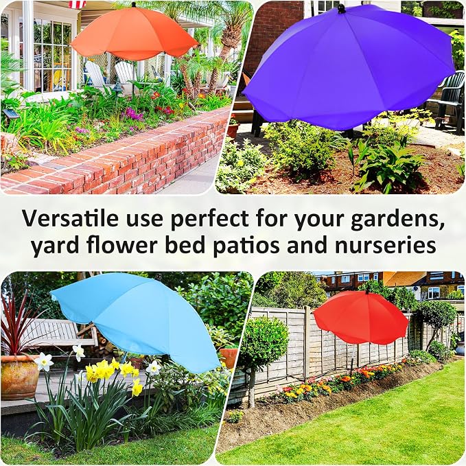 16 Pcs 26 Inch Plant Umbrellas for Outdoor Plants Garden Umbrella Shade for Potted Plant, Garden Bed Flower Pot Provide Shade to ‌defend Blazing Sun (13 Colors)