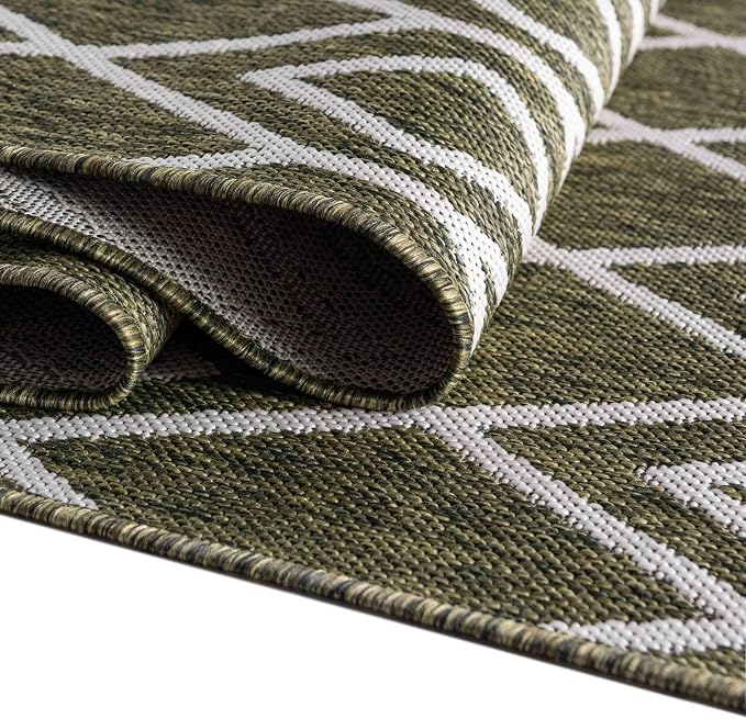 Jill Zarin Outdoor Collection Area Rug - Turks and Caicos (7' 10" Square Green/Ivory)