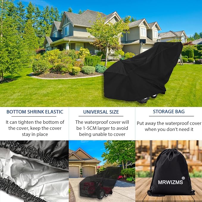 Tiller Cover, Rototiller Cover, 420D Oxford Fabric UV, Waterproof, Dustproof, Universal rototiller Cover with Black Protective Bag