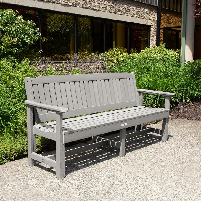 Sequoia Professional Commercial Grade Exeter Garden Bench, 6ft, Harbor Gray