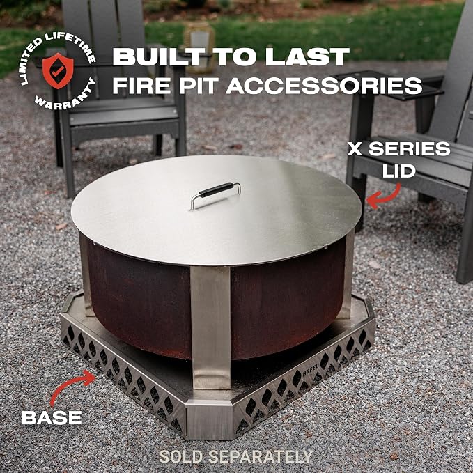 Breeo Smokeless Fire Pit (X Series 30, Corten Steel) | 34.5 inch Smokeless Firepit for Outside | 94 Pounds | Ideal for Families Compatible with Wide Range of Breeo Accessories