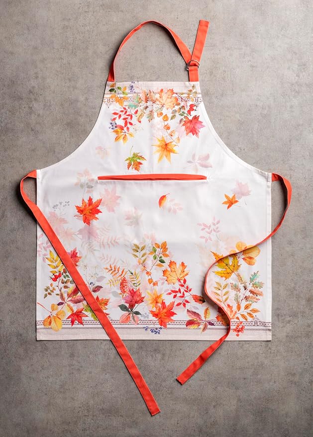 Maison d' Hermine Aprons for women with Pocket 100% Cotton (27.50"x31.50") | Adjustable Neck Strap & long ties Apron Men Chef Wedding Cooking Gardening Server Maid