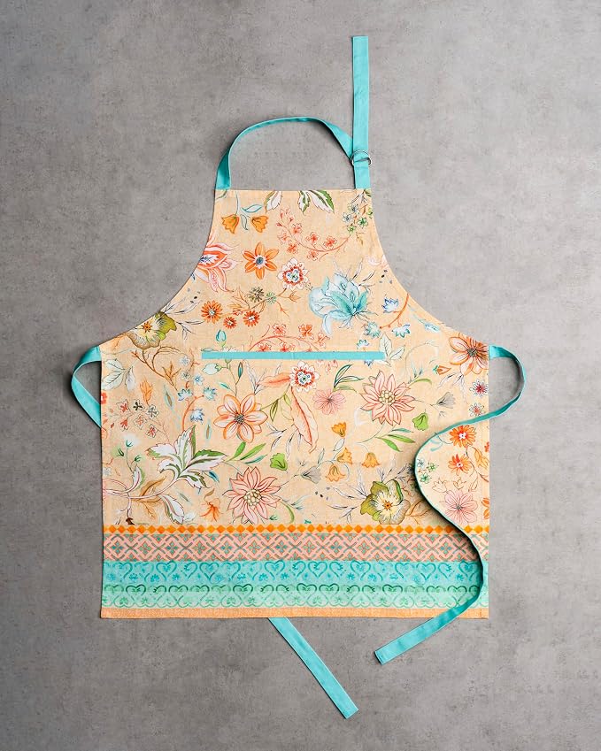Maison d' Hermine Aprons for women with Pocket 100% Cotton (27.50"x31.50") | Adjustable Neck Strap & long ties Apron Men Chef Wedding Cooking Gardening Server Maid
