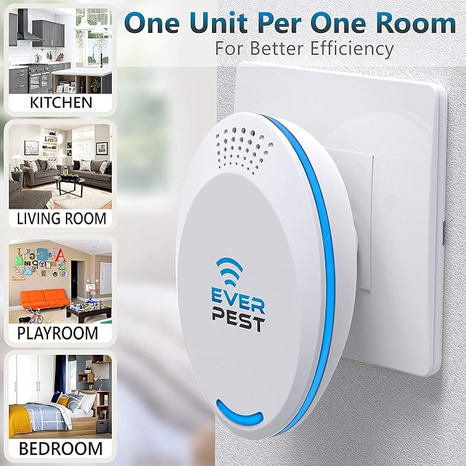Ultrasonic Pest Repeller (2-Pack) Plug in Flea Rat Roach Mosquito Cockroaches Rodent Spider Scorpion Fruit Fly Insect