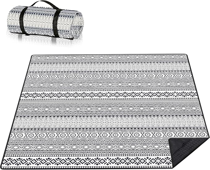 Picnic Blankets Beach Blanket 80" X 80" Extra Large Waterproof Camping Blankets Portable Outdoor Mat 3-Layer Blanket for Beach, Hiking, Park, Music Festival, Grass Lawn,Travel