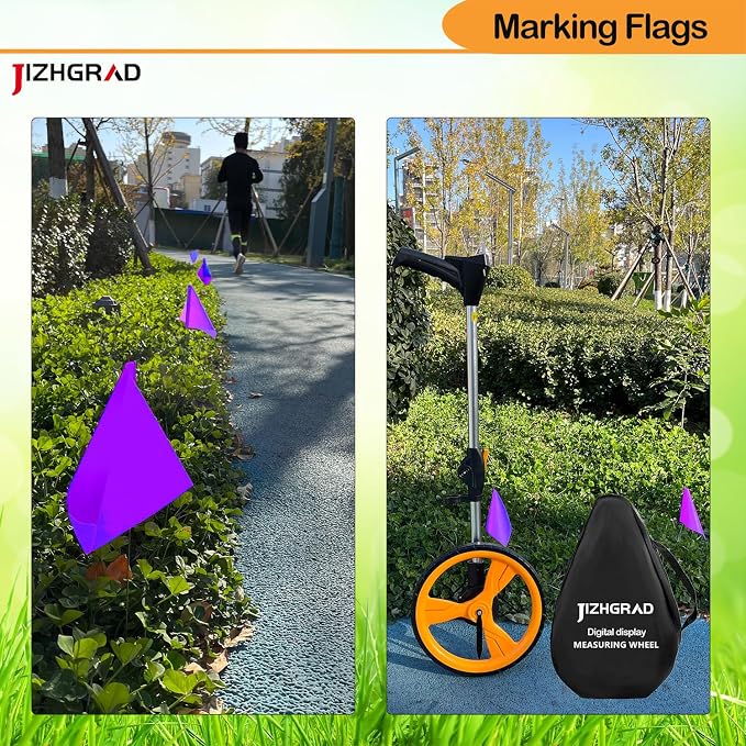 200Pack Purple Marking Flags, JIZHGRAD 15x4x5 Inch Marker Flags Use for Yard & Lawn, Boundary & Dog Training, Survey & Landscape, Sprinkler & Surveyor, Garden & Construction, High Visibility, Sturdy, Versatile, UV & Weather Resistant