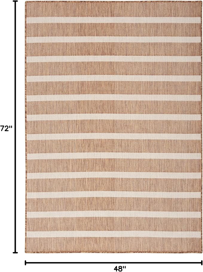 Nourison Home Positano Jute Ivory 4' x 6' Area Rug - Easy Clean, Non Shedding, Bed Room, Living Room, Dining Room, Kitchen (4' x 6')