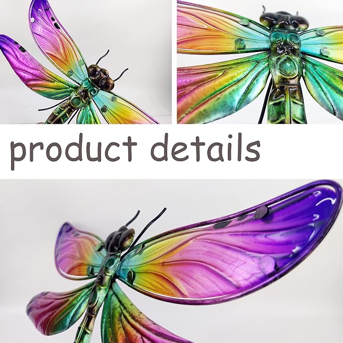 JOYBee Metal Dragonfly Wall Decor Outdoor Garden Fence Art,Hanging Decorations for Living Room, Bedroom