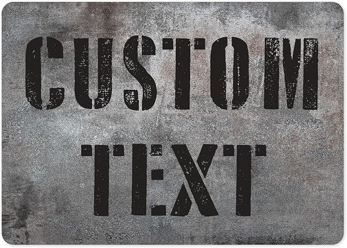 Custom Sign, Custom Street Sign, 11 Font Colors, 13 Font Styles, 4 Hole Options, 22 Sizes, 10x14 Inches, Rust Free DiBound, Fade Resistant, Made in USA by My Sign Center (Grunge Metal)
