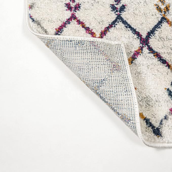 JONATHAN Y Boho Vintage Diamond Cream/Multi Indoor Area Rug 3X5 ft, Moroccan Hype for Living Room, Bedroom, Kitchen, Office, Easy-Cleaning, High Traffic, Pet-Friendly, Non-Shedding (MOH101H-3)