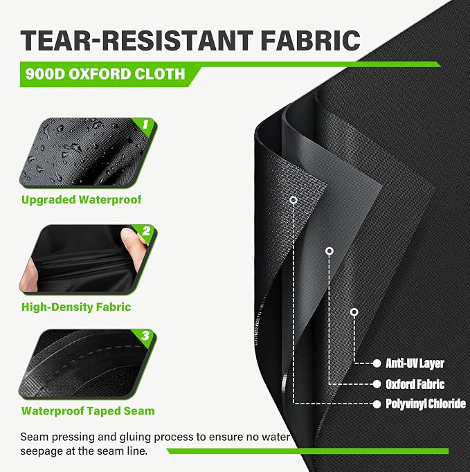 Waterproof Generator Cover. 30L×30W×27H Inches, Equipped with A Wind-resistant Securing Rope. Suitable for Most Generators 5000-12000 Watts. Black.