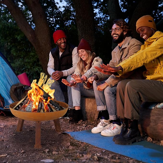 Sunnydaze Cast Iron Heavy Duty Fire Pit for Outside - Wood Burning Outdoor Fire Pit Bowl with Handles for Patio, Backyard, Camping - 24" - Rust