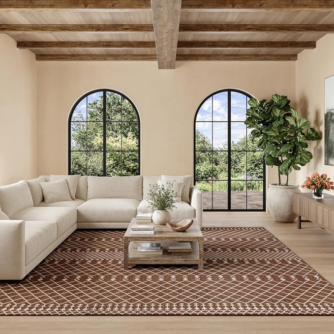 Nourison Home Positano Natural 10' x Square Area Rug - Easy Clean, Non Shedding, Bed Room, Living Room, Dining Room, Kitchen (10' x Square)
