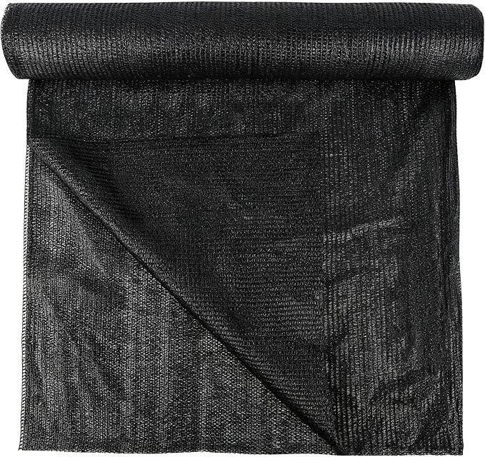 winemana 120x6 FT Outdoor Shade Cloth for Garden & Plants - 90% Large Black Mesh Tarp, UV Resistant Woven Shade Fabric for Greenhouse Farm Row Cover Vegetables Sun Protection Poultry Run