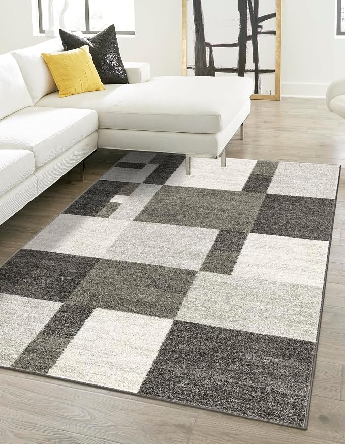 Unique Loom Autumn Collection Area Rug - Providence (7' 10" x 10' Rectangle, Gray/ Ivory)