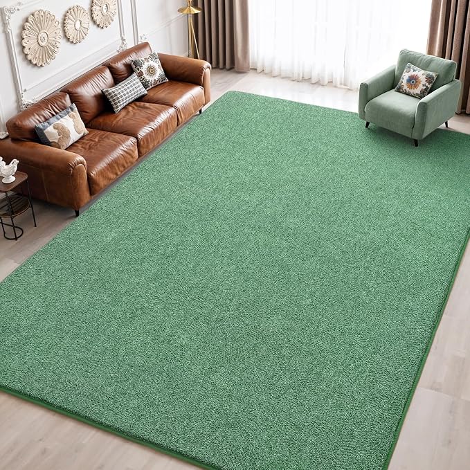 Keeko 3x5 Area Rugs for Living Room,Soft Washable Memory Foam Bedroom Rug | Indoor Throw Rug Low Pile Minimalist Non Slip Carpet for Kids Nursery Classroom Dorm Room Home Decor Green and White