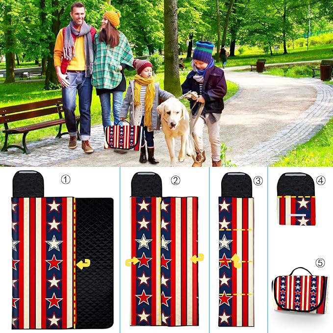 Poedist Extra Large Picnic Blanket Waterproof,80"x 80"Foldable Machine Washable Beach Blanket,Outdoor Blanket for 6-8 Adults,for Indoor Crawling,Park Beach,Camping,Hiking,Family Travel(Dream)