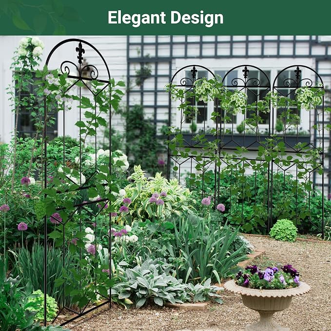 Metal Trellis Outdoor 70.8" x 19.5" - 2 Pack, Trellis for Climbing Plants Outdoor, Rustproof Metal Garden Trellis for Vine Cucumbers, Vegetables, Flower Support