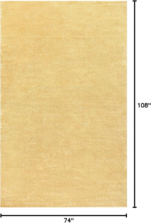 JONATHAN Y Haze Solid Low-Pile Mustard Indoor Area Rug 6x9, Coastal,Bohemian,Minimalist,Classic, Easy-Cleaning for Living Room,Bedroom,Kitchen,Pet Friendly,Non-Shedding (SEU100B-6)
