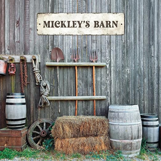 Rustic Custom Sign, Personalized Metal Signs, Gift for Him Men Dad, Man Cave, Indoor and Outdoor Use, 6x24 Inches, ACM, Fade Resistant, Made in The USA