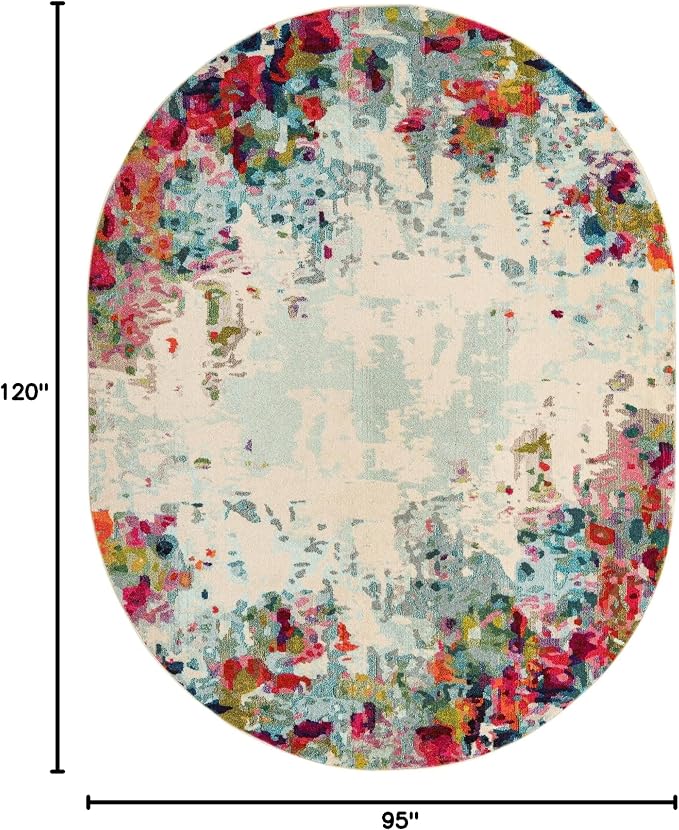 Unique Loom Chromatic Collection Area Rug - Joyous (7' 11" x 10' Oval Multi/Blue)