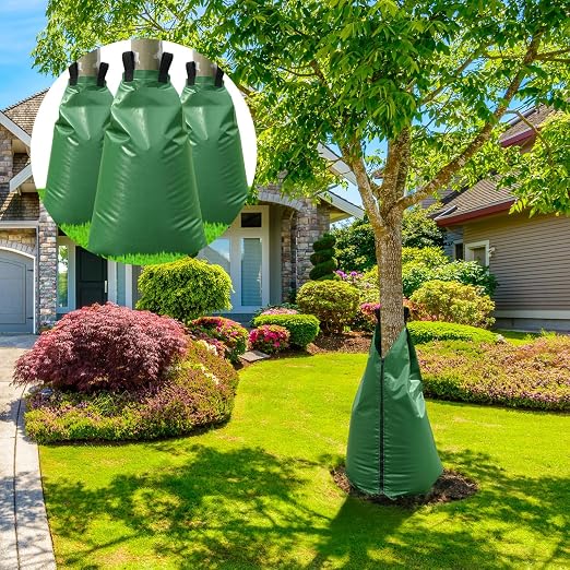 Tree Watering Bags Slow Release:20 Gallon - Reusable Water Bags for Trees - Slow Lrrigation Suitable for Newly Planted or Established Trees in Hot Weather（5 Pack）