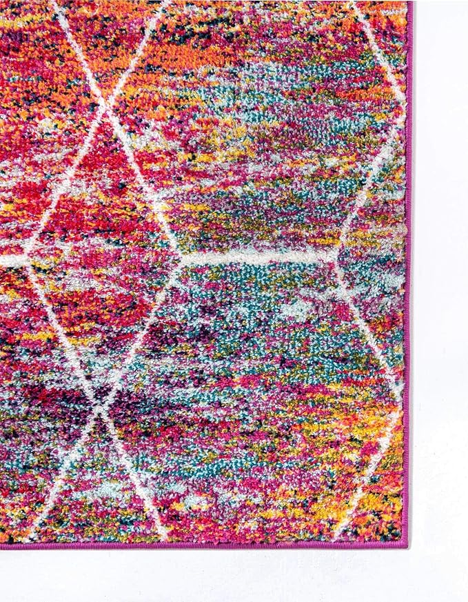 Unique Loom Trellis Frieze Collection Area Rug - Geometric (7' x 10', Multi/ Ivory)