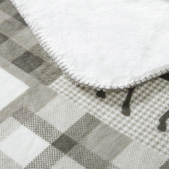 Cathay Home Coleman Large Oversized Reversible Micro-Mink and Sherpa Throw Blanket 60x80 Inch, Dark Taupe
