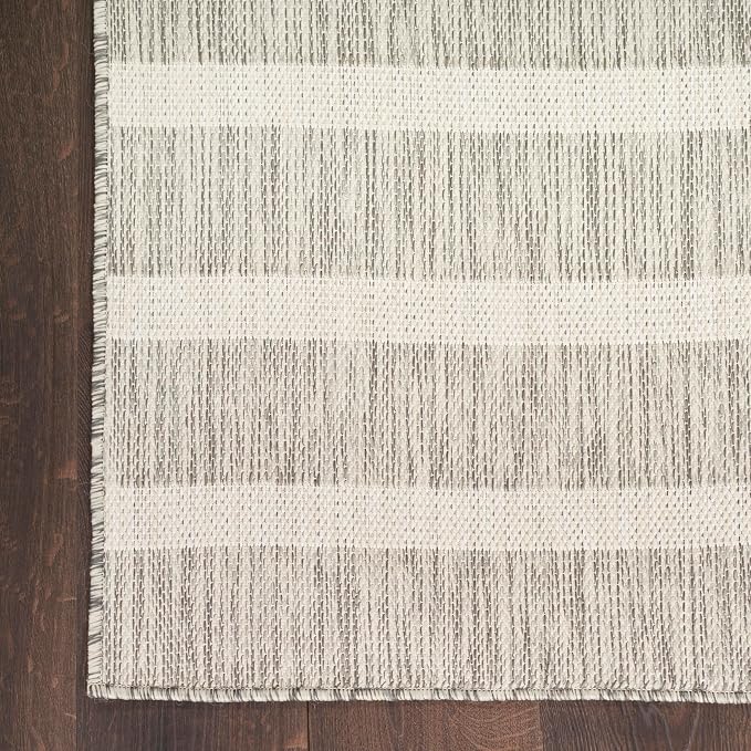 Nourison Home Positano Grey Ivory 6' x 9' Area Rug - Easy Clean, Non Shedding, Bed Room, Living Room, Dining Room, Kitchen (6' x 9')