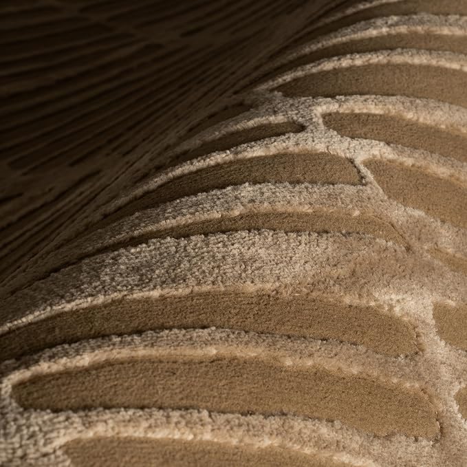 nuLOOM Kailani Sand Abstract Washable Area Rug, 3' x 5' | Nuloom Kailani Abstract 3' x 5' Machine Washable Accent Rug for Living Room Bedroom Dining Room Entryway, Sand