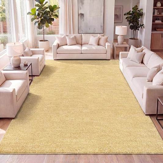 JONATHAN Y Haze Solid Low-Pile Mustard Indoor Area Rug 5x8, Coastal,Bohemian,Minimalist,Classic, Easy-Cleaning for Living Room,Bedroom,Kitchen,Pet Friendly,Non-Shedding (SEU100B-5)