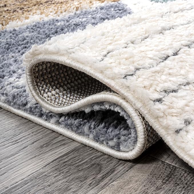 JONATHAN Y Colorblock Carved High-Low Multi Indoor Area Rug 3X5 ft, Aileen Geometric Scandi for Living Room, Bedroom, Kitchen, Easy-Cleaning, High Traffic, Pet-Friendly, Non-Shedding SNT107A-3