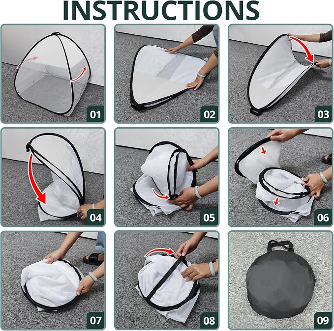 2 Pcs Pop Up Garden Netting Bug and Shade Covers, 30" x 28" x 28" Plant Sun Shade Top Bird Netting Tents, Insect Barrier Sun Protection Plant Cover Tent for Outdoor Plants Vegetables Fruits (White)