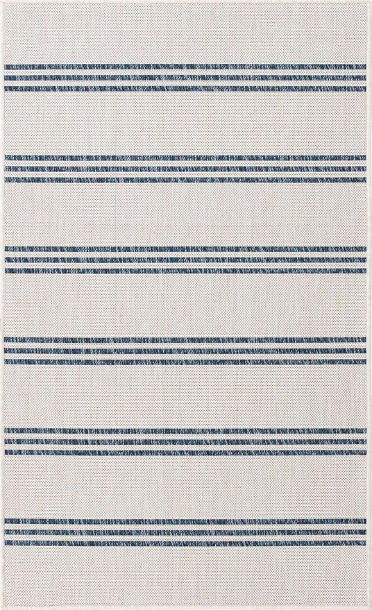 Unique Loom Outdoor Collection Area Rug - Anguilla (3' 3" x 5' 3" Rectangle, Ivory/ Blue)